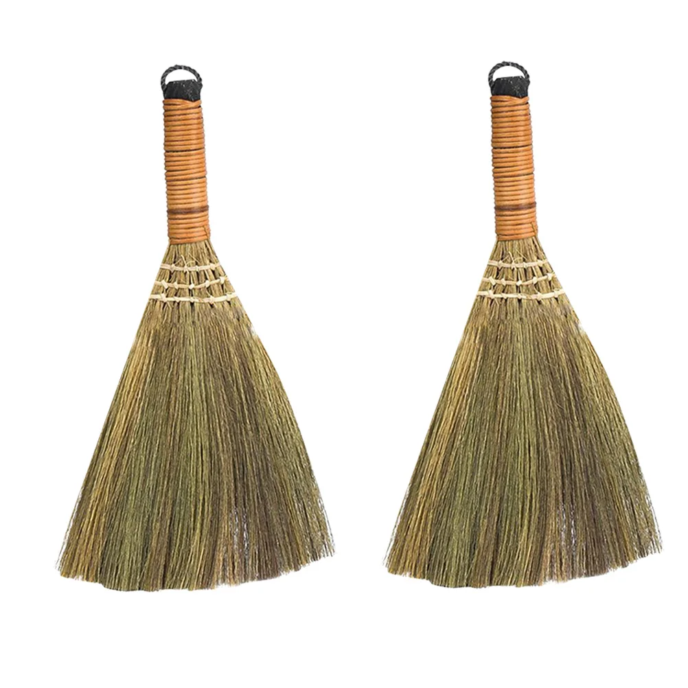 

2pcs Small Broom For Desk Cleaning Wooden Handle Lightweight Durable Room Cleaning Tool Compact Household Broom Wear-Resistant