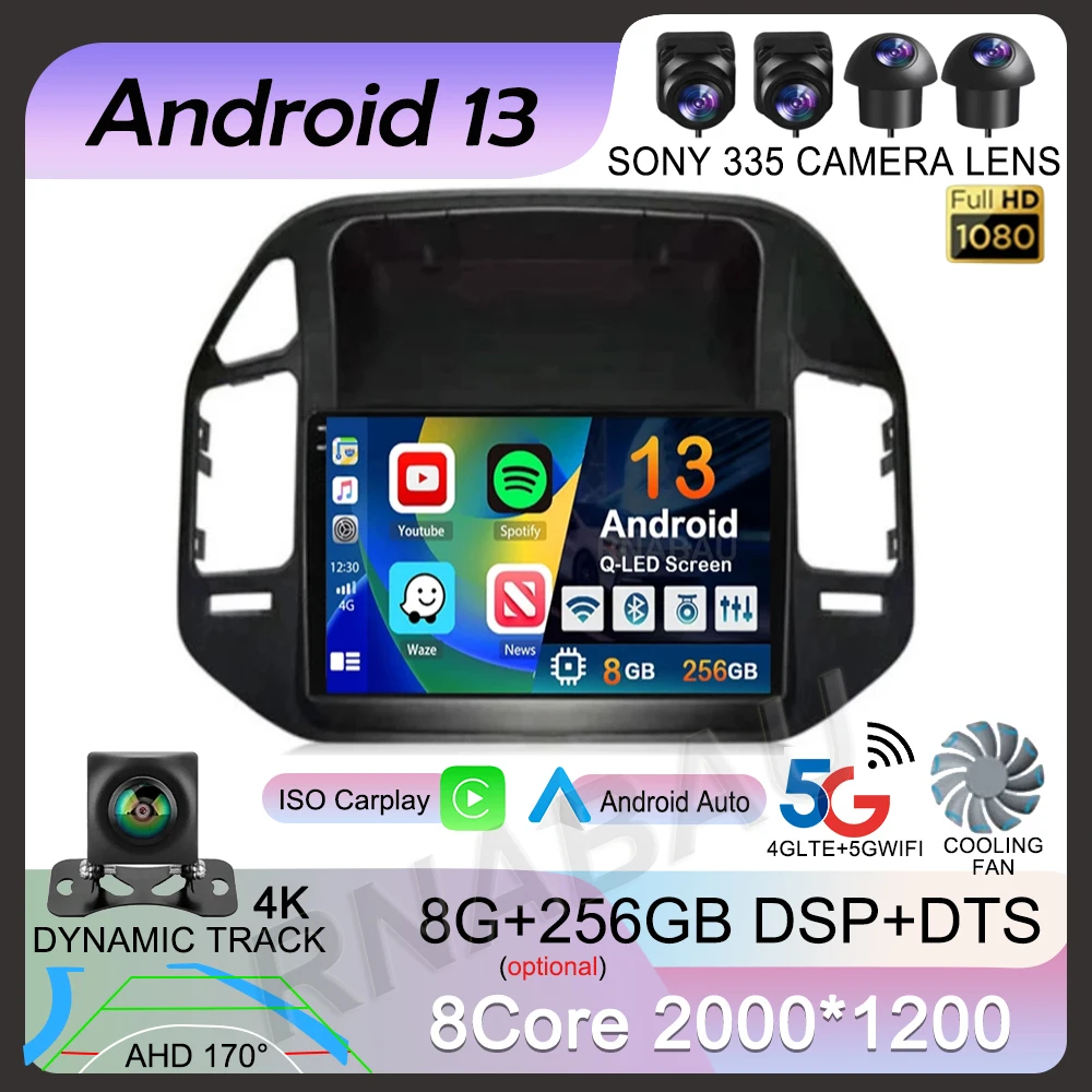 

Автомагнитола Carplay 2DIN на Android 13 для Mitsubishi Pajero 3 V70 V60 1999-2006 мультимедийный видеоплеер навигация GPS стерео