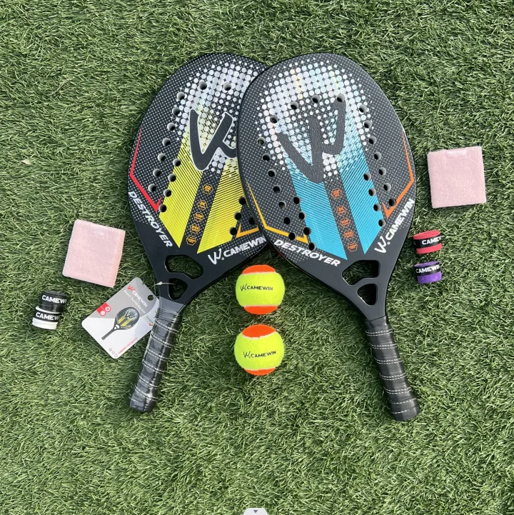 3K Beach Padel Racket Water Drop Shape Full Carbon Fiber Line Rude Surface For Adult Professional Train Tennis Padel