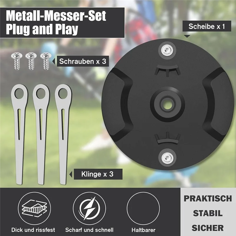 

【A87T】Replacement Disc For Battery Grass Trimmer, Cutting Disc With 3 Blades For , Gardol