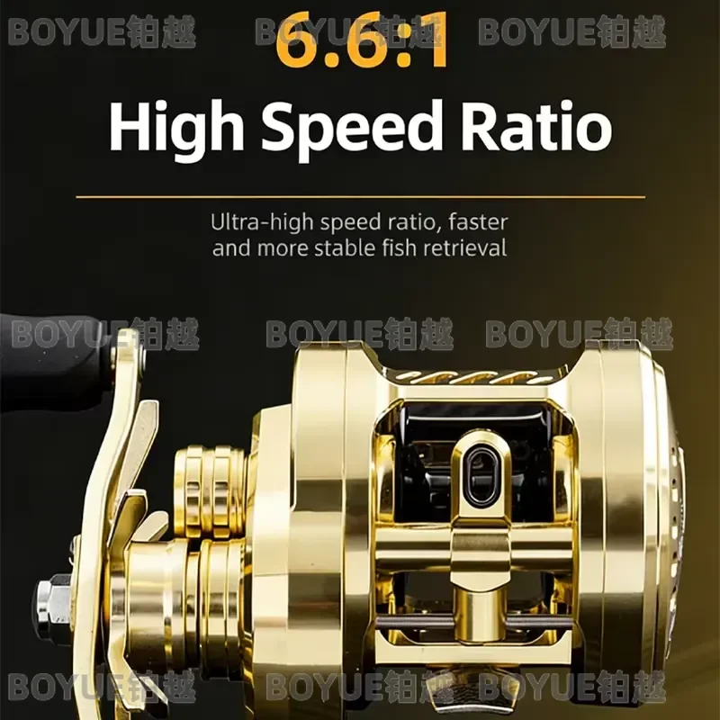 CNC Machined Fishing Reel 6.6:1 Gear Ratio 13kg Drag 10+1 BB 275g Lightweight Spool for 100m PE Line Saltwater Freshwater