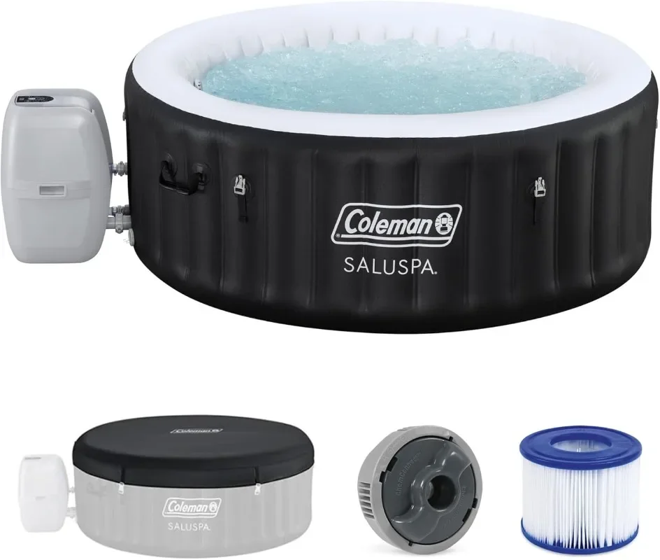 Coleman Miami 2 to 4 Person Inflatable Hot Tub, Round Energy-Efficient Portable Outdoor Spa with 120 AirJets, 71