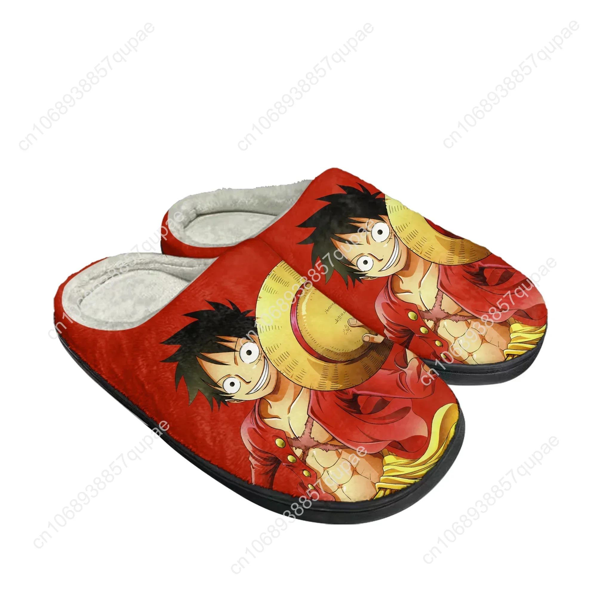 D L-Luffys Home Cotton Custom Slippers Monkey Anime Mens Women Sandals Plush Casual Keep Warm Shoes Couple Thermal Slipper