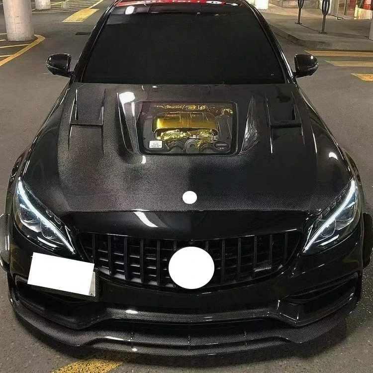 

Factory Sale W205 C63 Carbon Fiber Car Hood Bonnet Transparent Engine Hood for-Mercedes Benz C Class 2015-2021