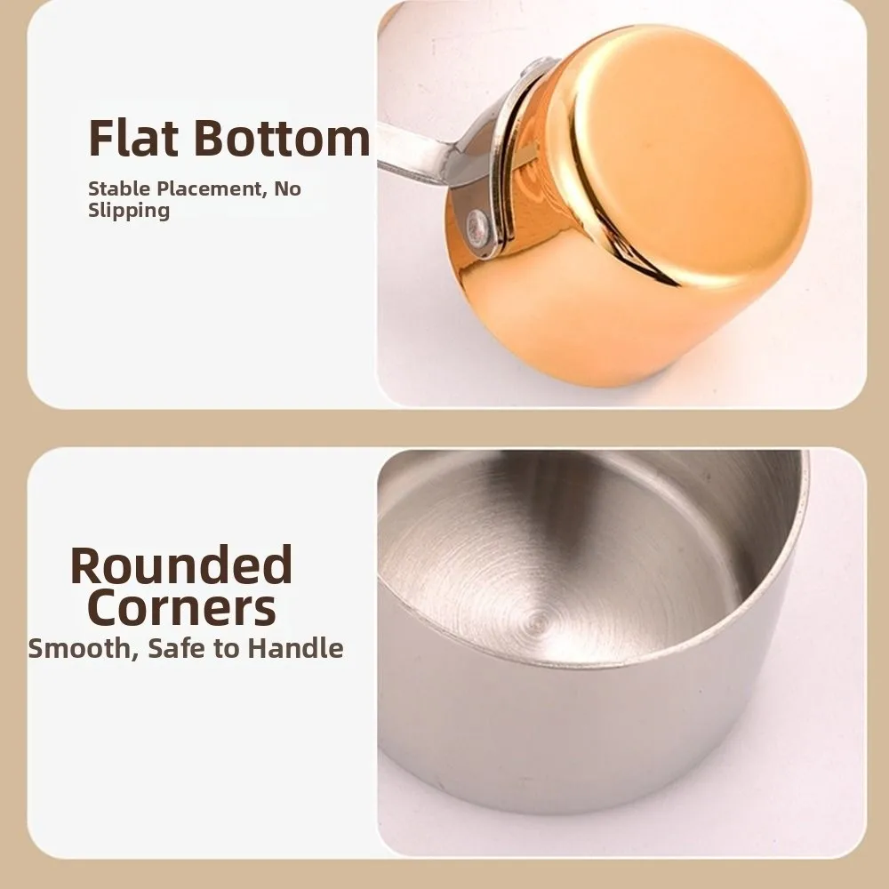 Portable Mini Sauce Pan 60/80/125/250ML Reusable Condiment Containers Household Non Stick Stainless Steel Seasoning Box