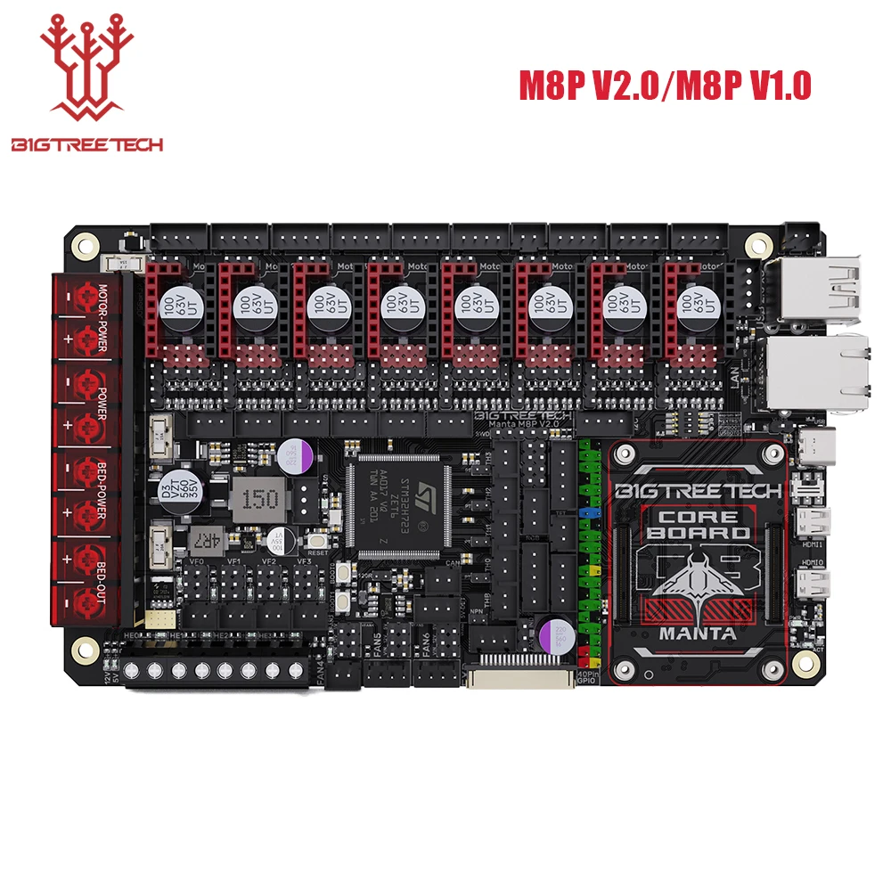 BIGTREETECH Manta M8P V2.0 płyta główna STM32H723ZE 32bit dla Klipper Raspberry Pi dla Voron V0 Ender 3 płyta sterowania drukarki 3D