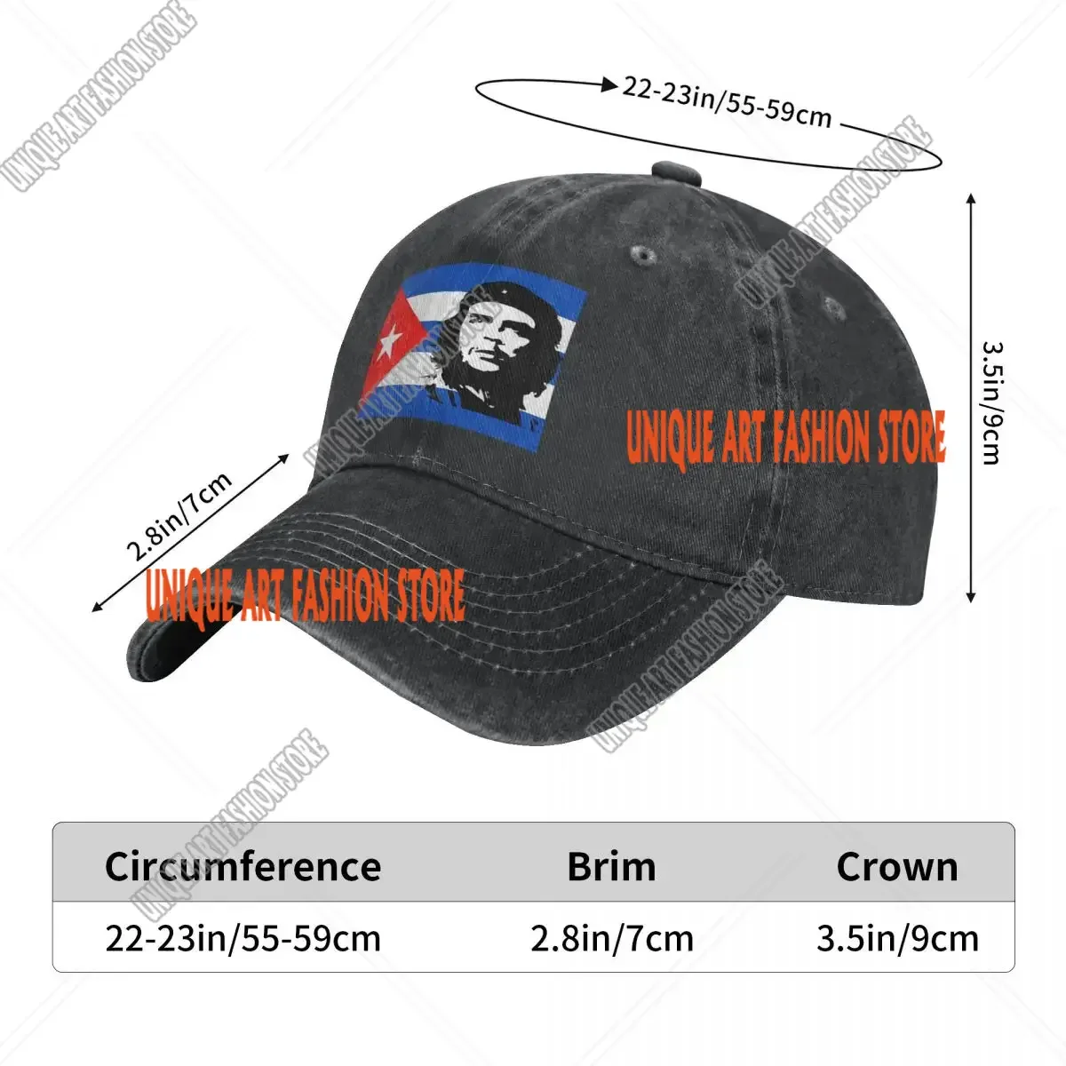 Che Guevara Denim Baseball Cap Cuban Hero Running Hippie Trucker Dad Hat Spring Unisex Men Trendy Sun Visors Snapback Cap