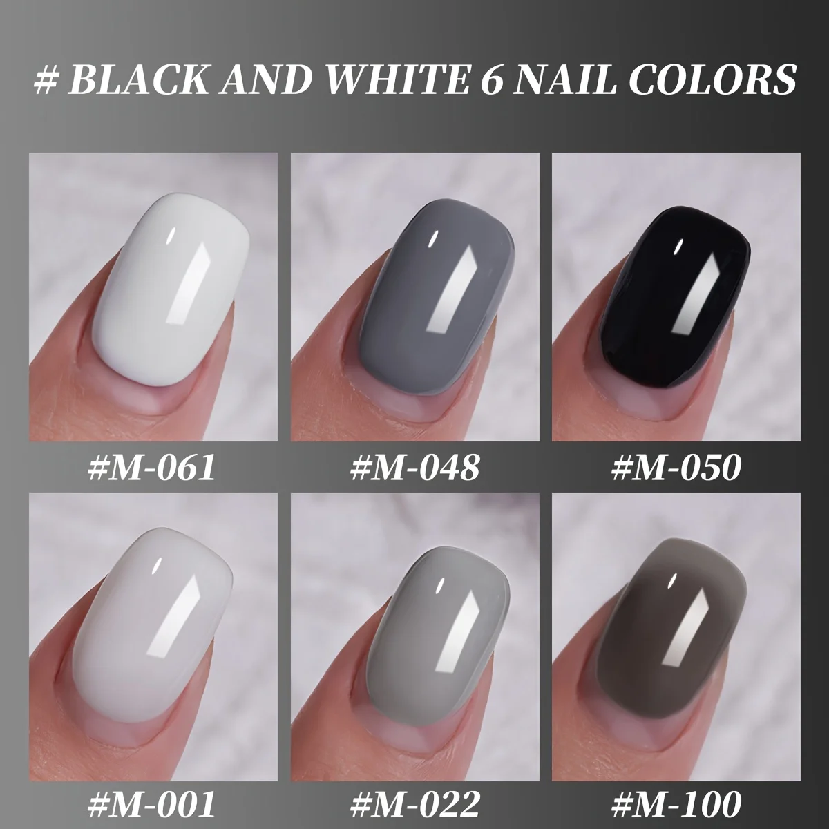 1/6-teiliges professionelles glänzendes und mattes graues Gel-Nagellack-Set, UV/LED-Nagelkunst-Maniküre-Set zum Einweichen, schick und modern – Detail 5