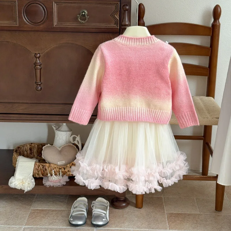 Gaun Anak Perempuan 2025 Model Baru Musim Semi dan Gugur Tipis, Gaun Kasual Lengan Panjang untuk Bayi