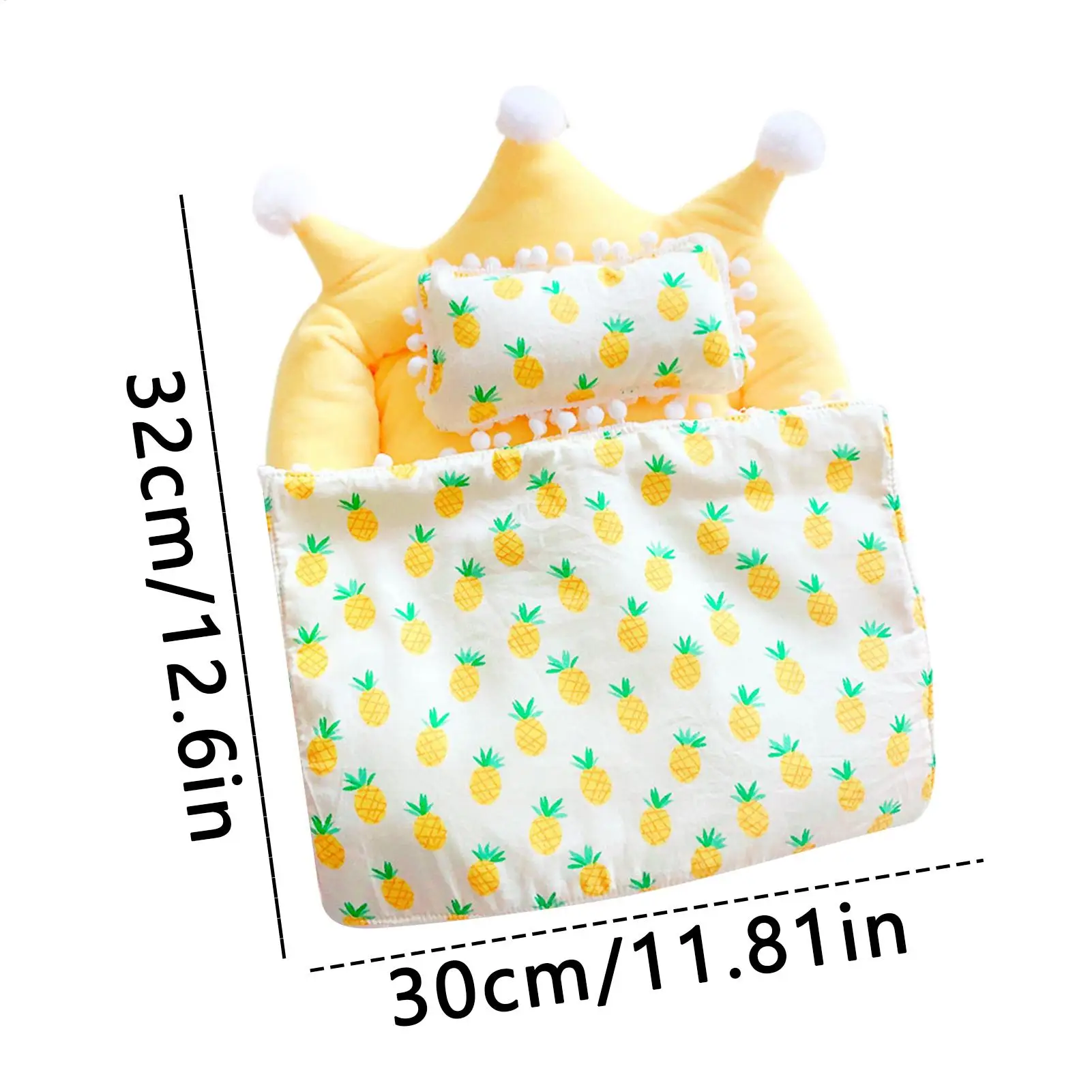 Set di accessori per biancheria da letto per bambole Simpatico letto per bambole con cuscino e coperta Gioco di ruolo Mobili decorativi Giocattolo per bambini Ragazzi Ragazze