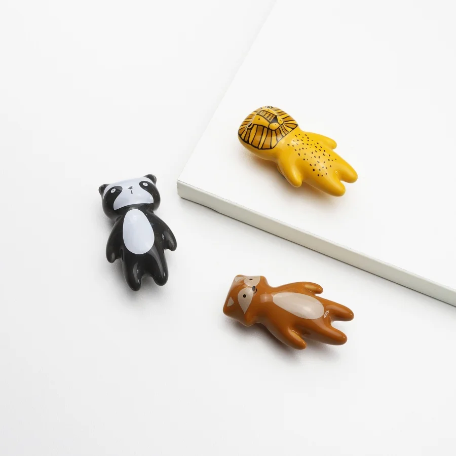 Cartoon Animal Children's room Cabinet Knobs Ceramic Kitchen Drawer Knobs  Cute Furniture Handles Dresser Wardrobe Decorations
