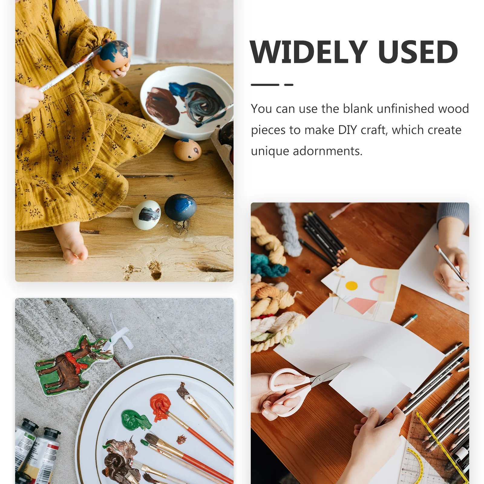 

100pcs Blank Wood Pieces Unfinished Assorted Letters Small Slices Child Educational Toys DIY Wooden Decorations