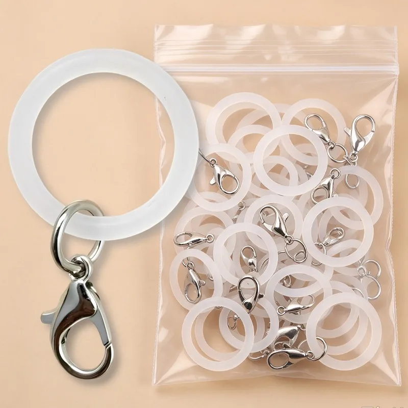 10/200pcs O-Ring Lobster Clasp Transparent Colorful Set DIY Jewelry Accessories for Umbrellas Keychains Bag Charms & Bracelets