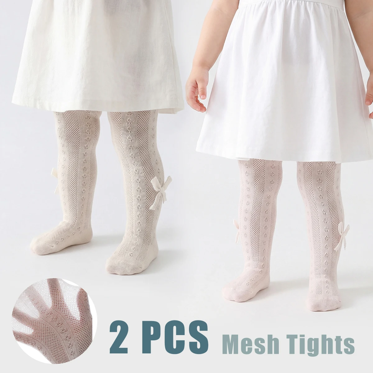 2 PCS Girls' Kids'tights Anti-Mosquito- Breathable Mesh,  baby Leggings Lightweight, Perfect for Dance, School & Outdoor Activit