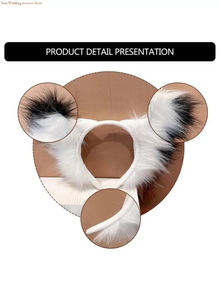 G92D Wolf Dog Wolf Cosplay Party Sexy Wolf Headband Animal Ear Animation Hair Hoop for  Con Role Play