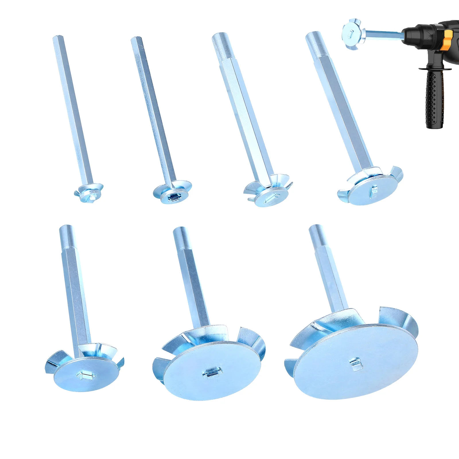 

7pcs PVC pipe reamer, PVC Fitting Socket Saver Set with 1/2 Inch, 3/4 Inch, 1 Inch, 1-1/2 Inch, 2 Inch, 3 Inch, 4 Inch Head