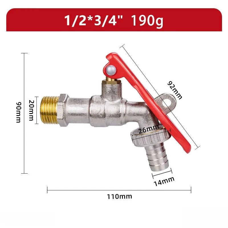 Outdoor Garden Tool Garden Tap Lockable Faucet Lockable Garden Faucet Brass 1/2*3/4