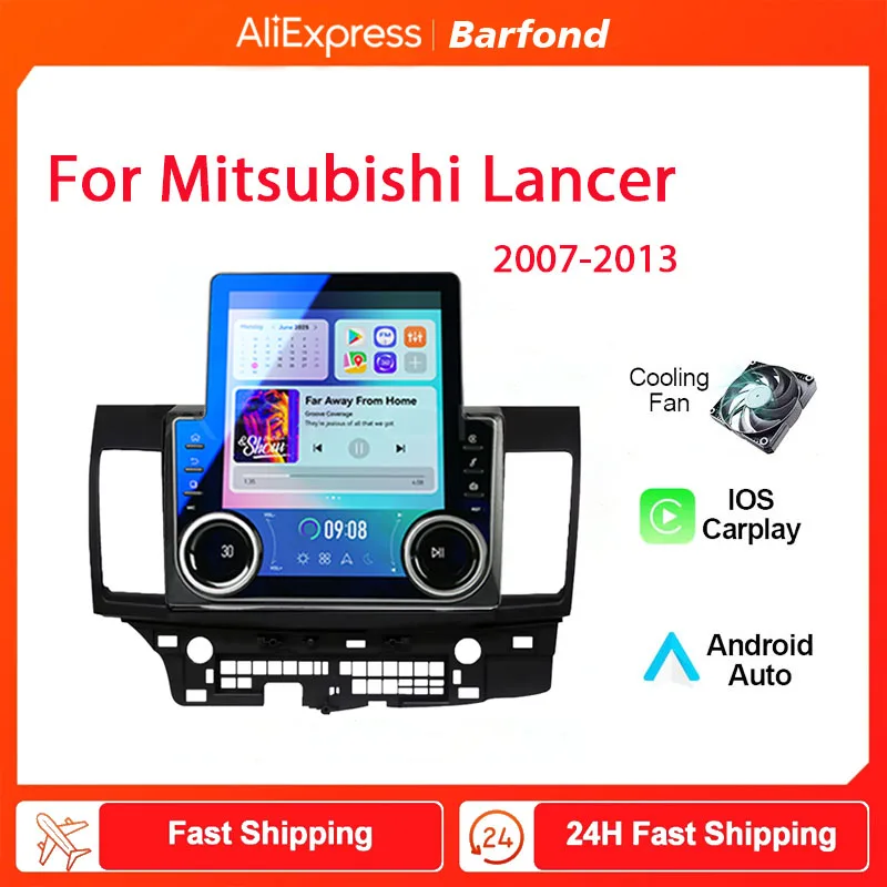 2 Din Car Radio Android 13 Carplay For Mitsubishi Lancer 2008-2016 Multimedia Player Stereo Autoradio GPS Navigation 4G DSP