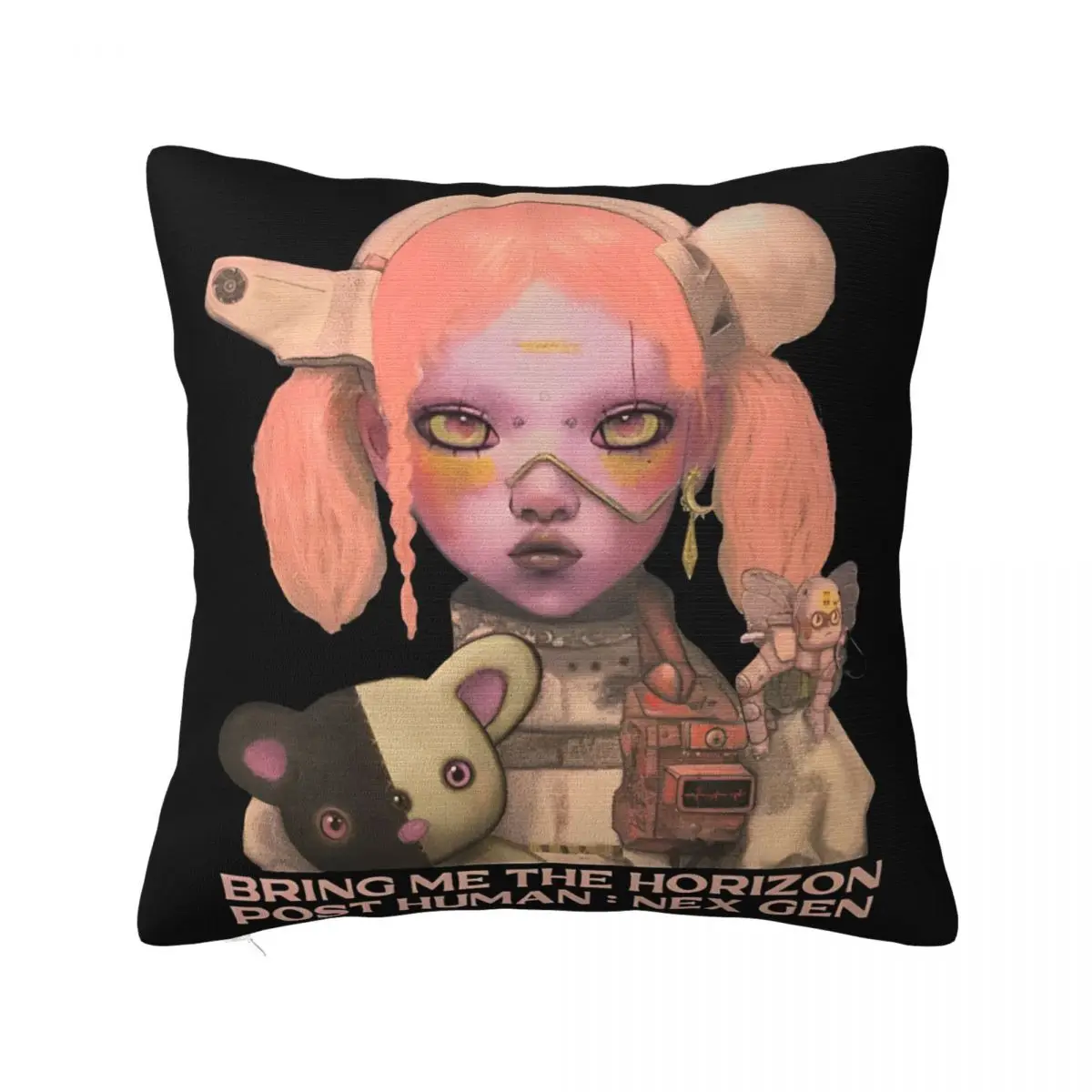 Rock POST HUMAN NeX GEn BMTH Horizons Band Pillowcase Merch Cushion Cover Pillow Covers Seat Decoration Zipper Multi-Size