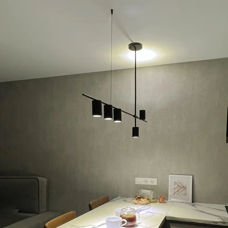 Candelabro nórdico moderno más largo, accesorios de mesa de comedor, luces colgantes negras, decoración de suspensión para Bar, cocina, lámpara