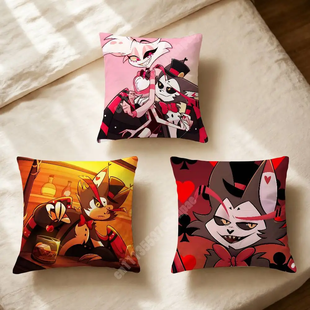 Bartender Cat Husk H-Hazbin H-Hellaverse Sofa Couch Pillow Cover Cushion Case Cozy Bedroom Accent Studio Furnishing
