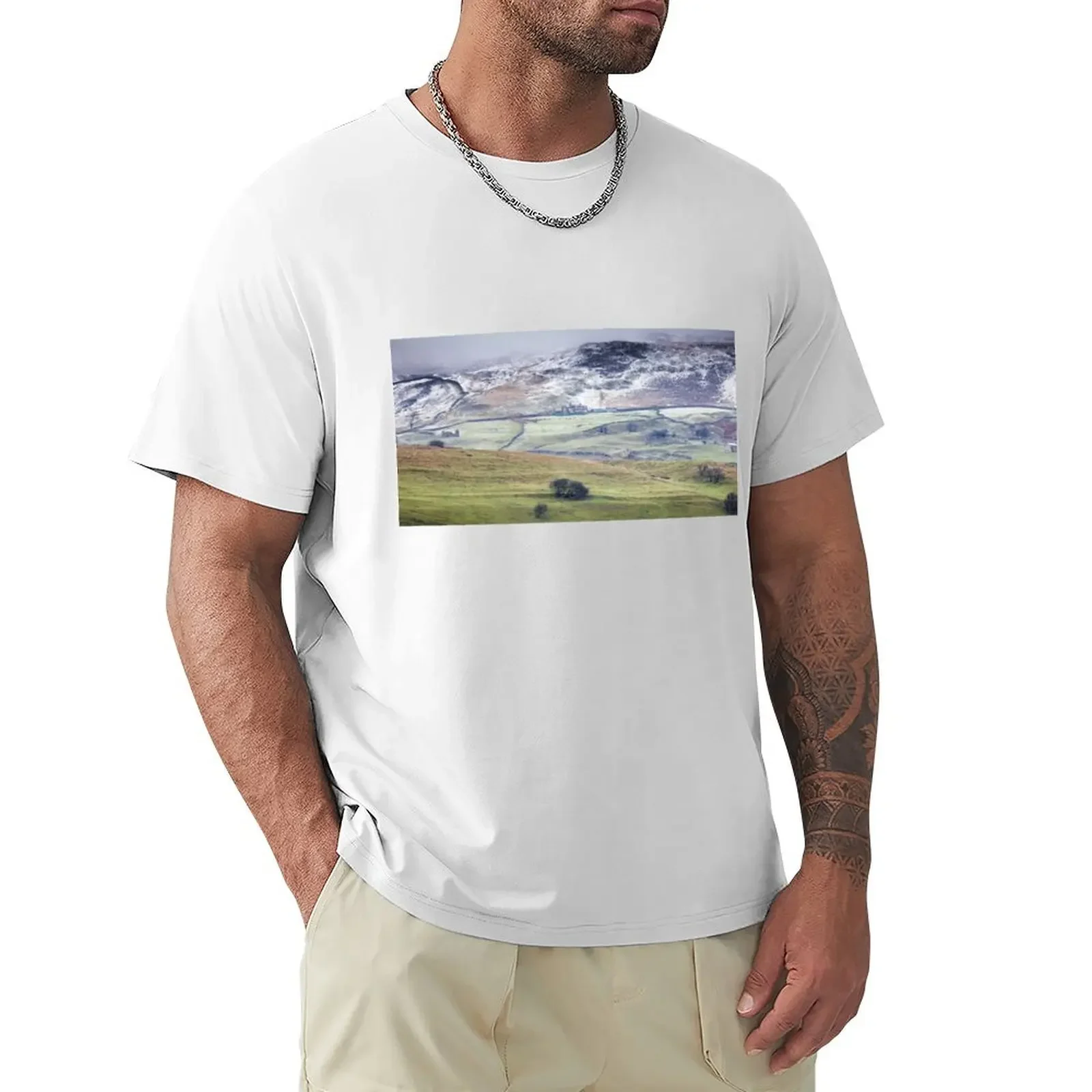 Winter Scene near Gunnerside in the Yorkshire Dales National Park T-Shirt oversized sublime mens funny t shirts 2024 heavyweight