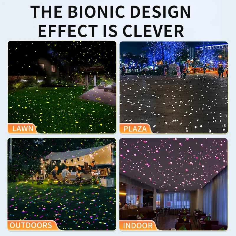 Firefly Laser Projector Waterproof IP65 Remote Dynamic Firefly Effect Starry Sky Garden Party Christmas Decoration Light