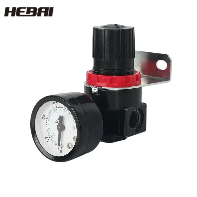 AR2000 G1/4'' 피팅 포함 FRL 장치 공기 제어 압축기 압력 릴리프 조절기 밸브6mm 8mm 10mm 12mm