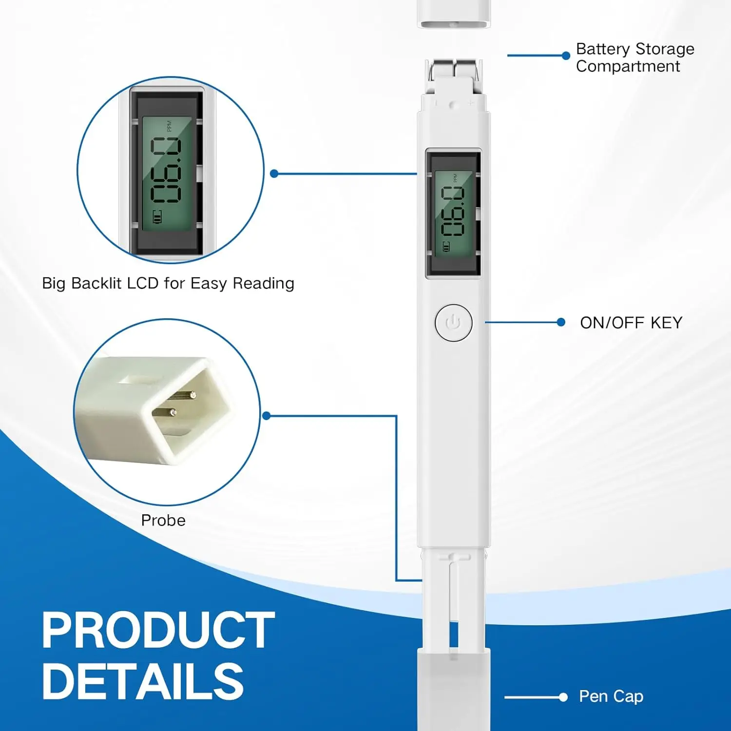 جهاز اختبار جودة المياه الرقمي المحمول دقيق وموثوق رقمي TDS قلم اختبار جودة المياه كاشف تنقية المياه