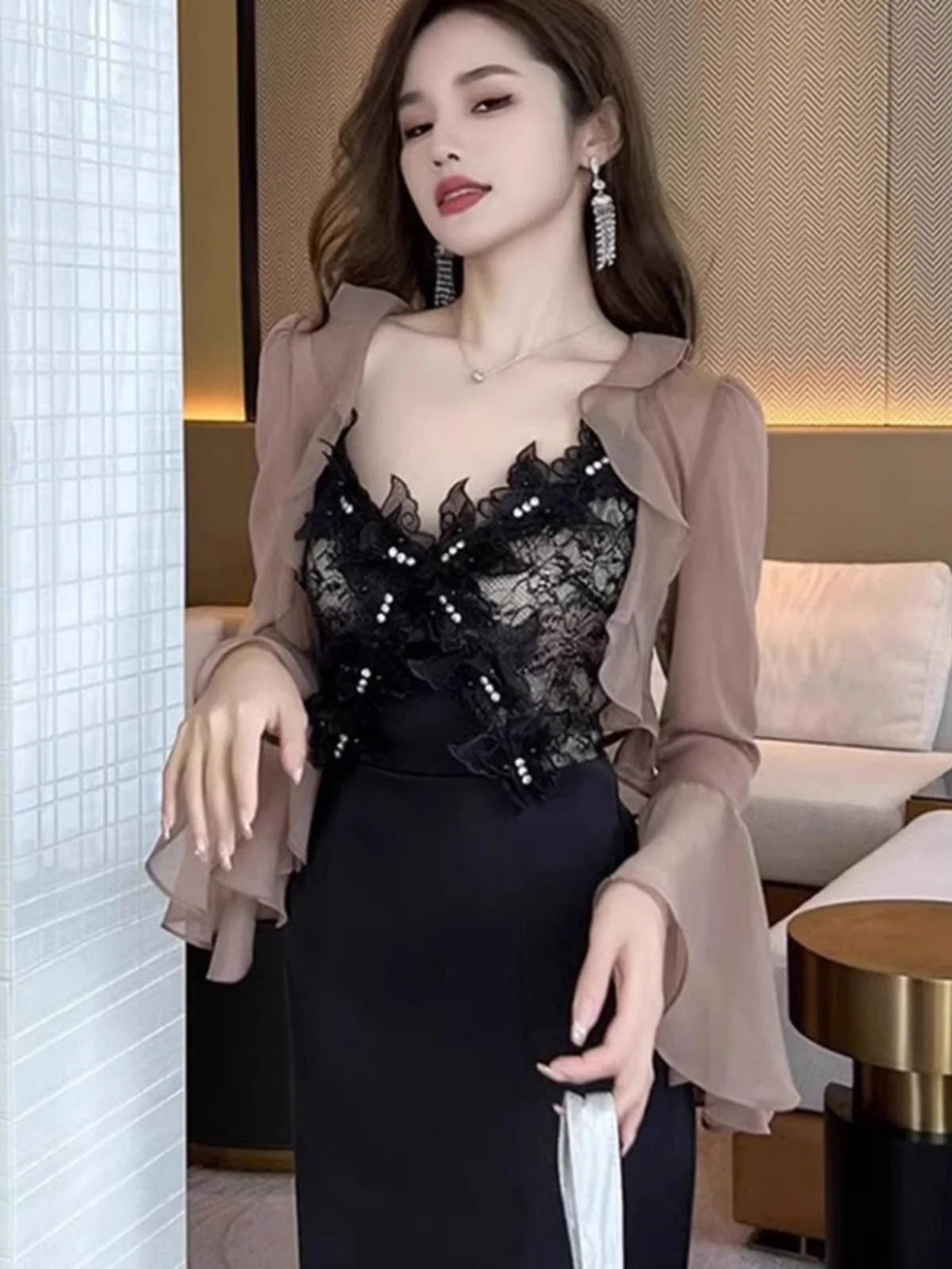 Women's Summer Short Sleeve Sun Protection Shirt Chiffon Outerwear with Strap Dresses Small Shawl Short Cardigan Thin Cover up