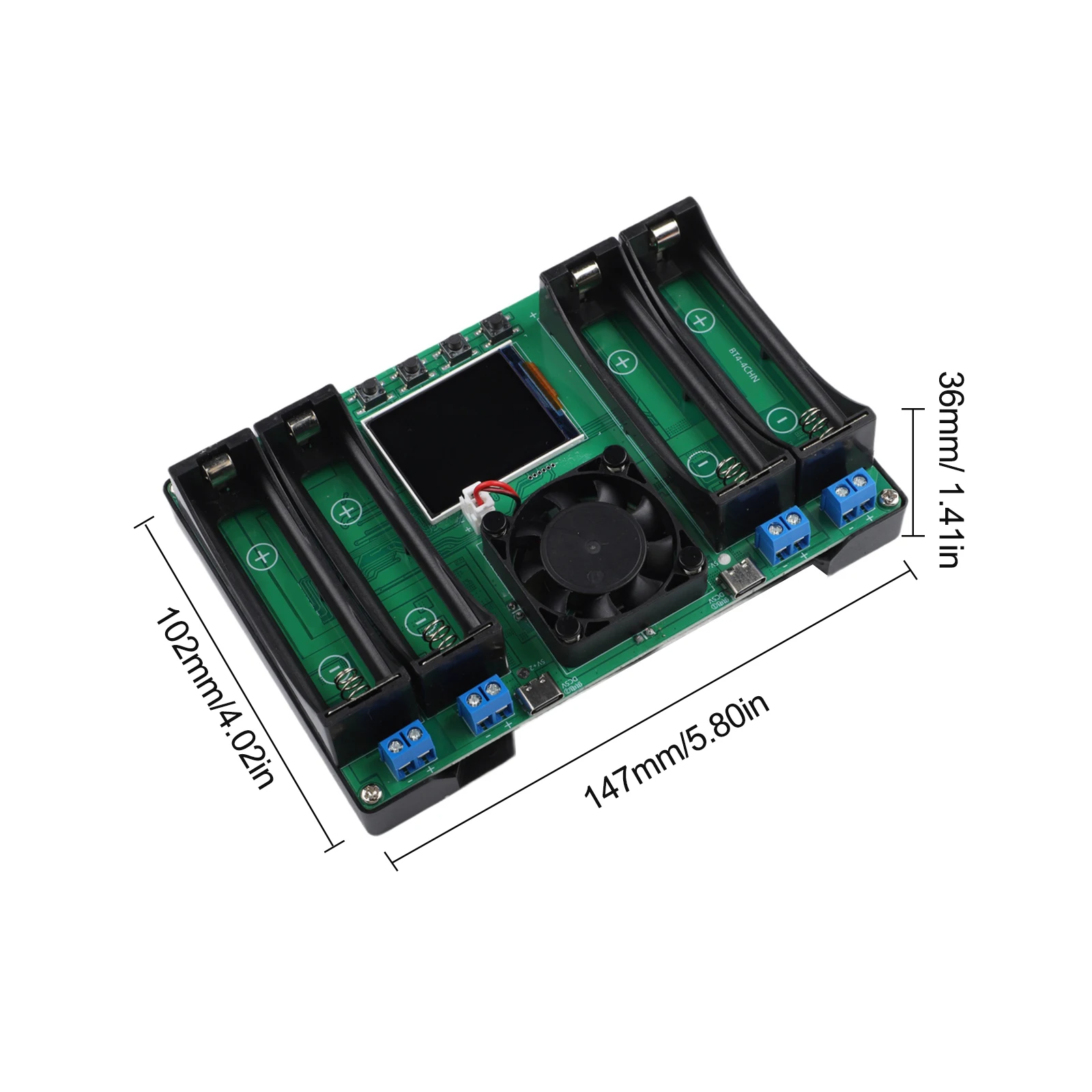 4-channel Tester Battery Capacity Tester For Battery Testing Charge Discharge Measurement For Flat-top Batteries 150 103 36 Mm