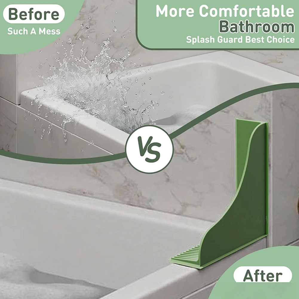 2-Pack Seamless Single-Piece Silicone Shower For Splash Guard for Bathtub and Shower Corner For Splash Control