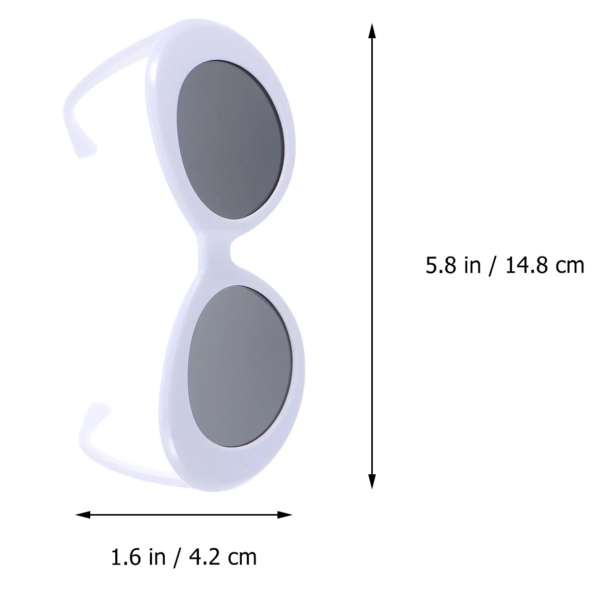 Zabawne okulary przeciwsłoneczne w stylu kosmitów, owalne, białe oprawki, czarno-szare szkła, akcesoria do kostiumów na imprezy, rekwizyty fotograficzne na festiwale plażowe.