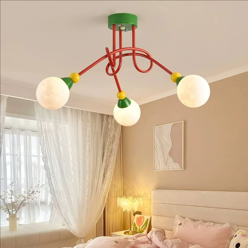 Children's room pendant lamp Memphis retro creative design lighting fixture Living room study Fun simple modern bedroom light