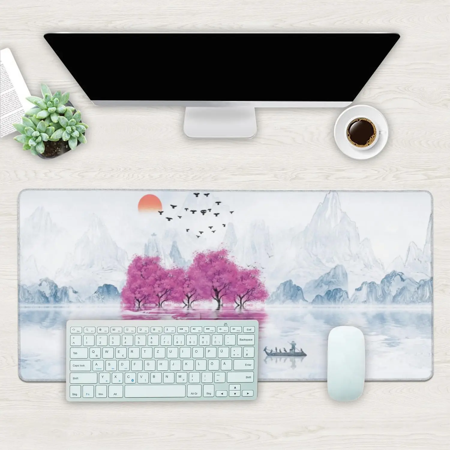 Cherry Tree Oil Ink Painting Gaming Mouse Pad 35.4