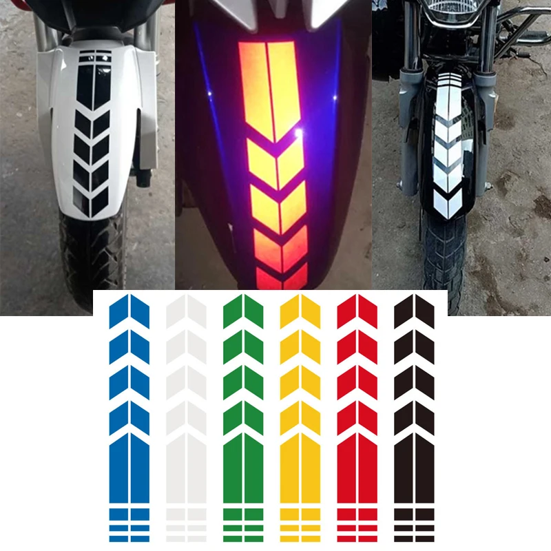 Motorcycle Arrow Stripe Stickers Motorbike Reflective Stickers Fender Paste Waterproof Oilproof Autocycle Tape Decal Accessories