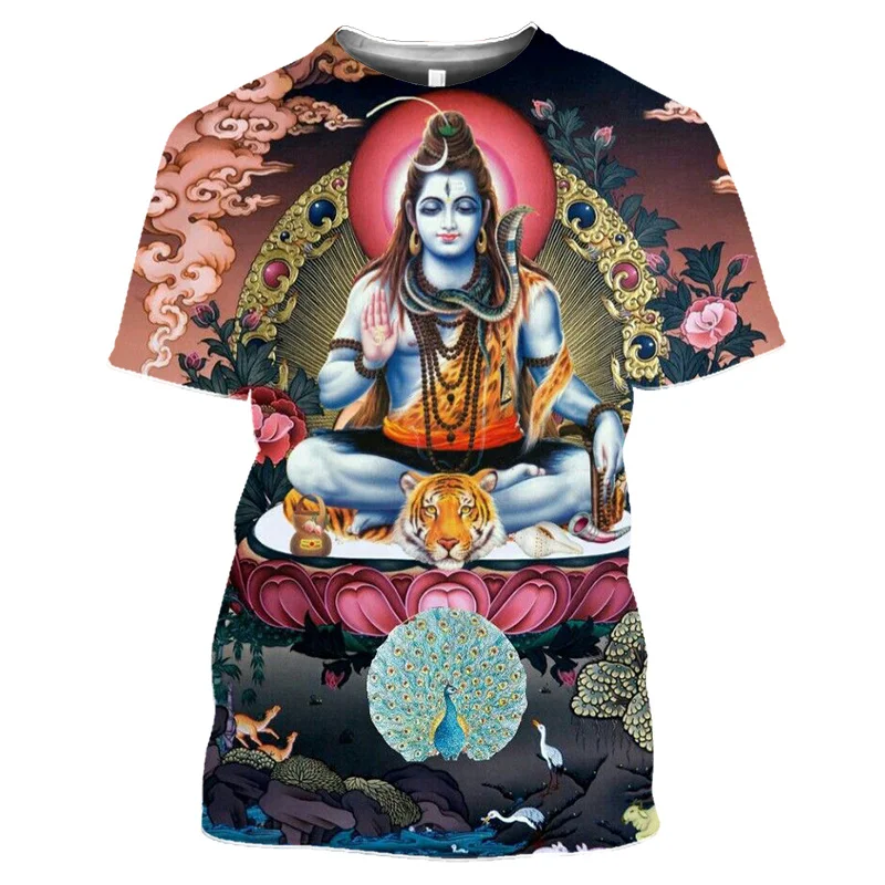 Summer Fashion India Shiva T Shirt Men Women Trend Casual 3d Printed Indian Deities Tees Oversized O-neck Short Sleeve Tops