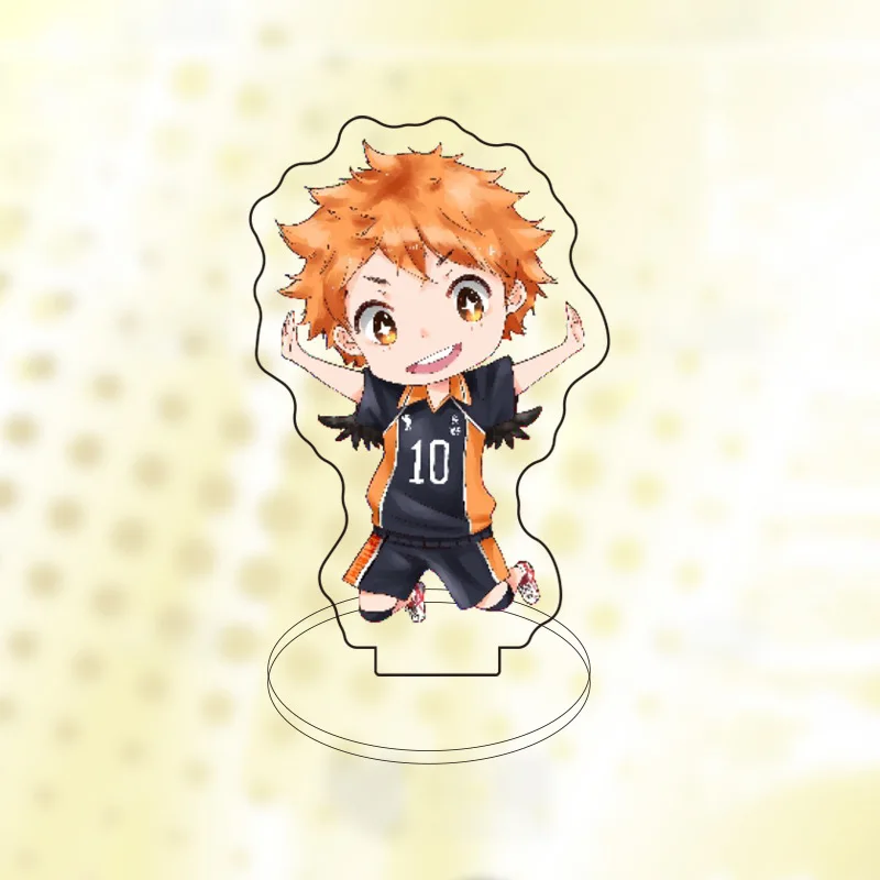 Hete Anime Acryl Staande Plaat Hinata Shoyo Schattige Q-Versie Mini Ornament Springbal Houding Brithday Cadeau Voor Vriend