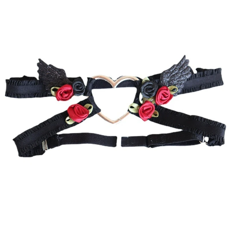 Love Heart ดอกไม้ Garter เข็มขัดขาสายรัดต้นขาแหวนคอสเพลย์อุปกรณ์เสริม