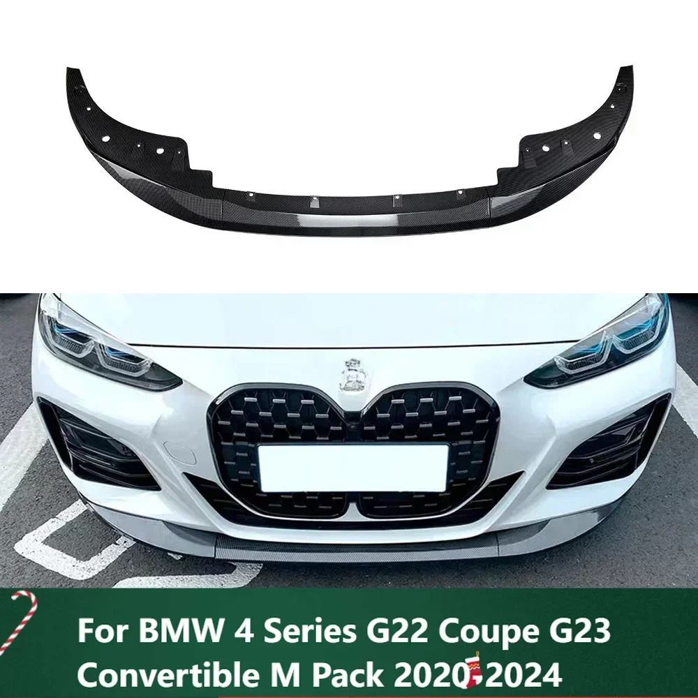 

New！Car Front Bumper Lip Splitter Spoiler Body Aero Kit Accessories For BMW 4 Series G22 Coupe G23 Convertible M Pack 2020-2024