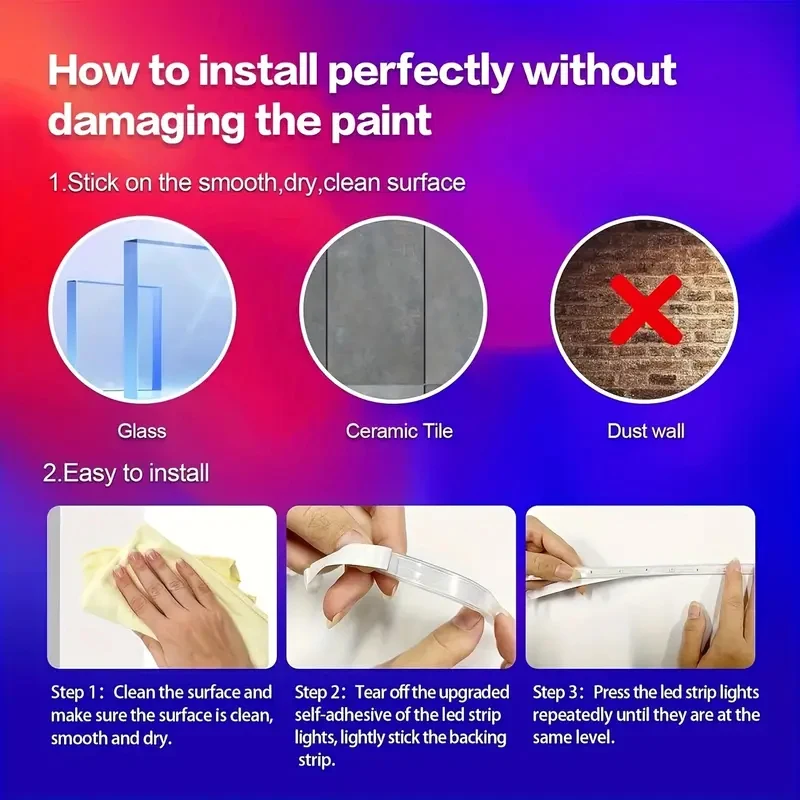 Conception flexible de bande LED RVB 5 m 10 m 20 m 30 m 40 m, avec télécommande et éclairage RVB couleur utilisé pour le lit familial rétro-éclairé TV