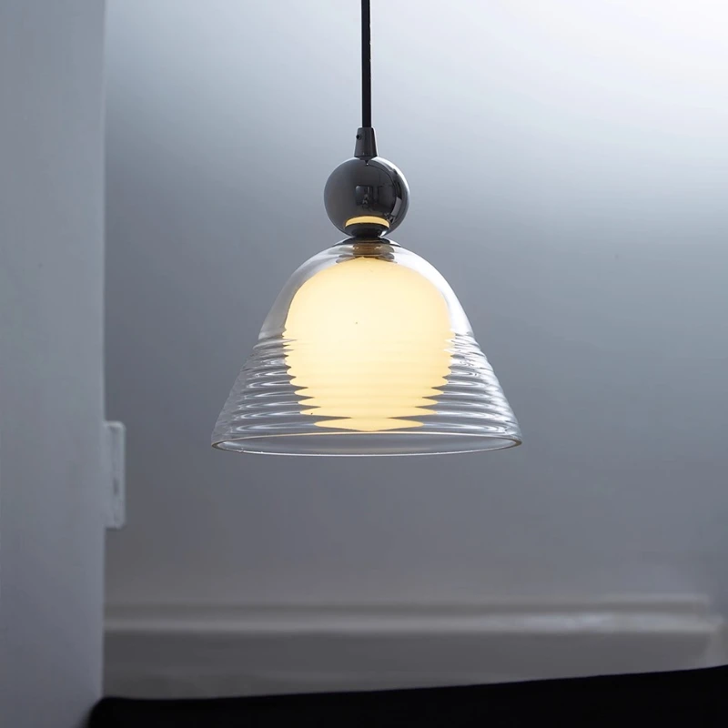 Sunset Glass Pendant Light Modern Minimalist Single-head Wall Lamp for Balcony Dining Room, Bedroom Study and Bedside