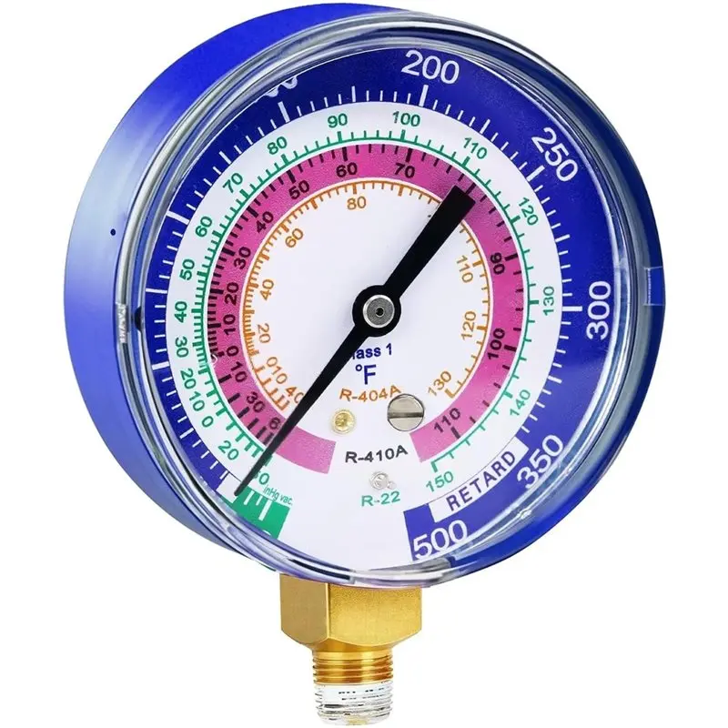 AAAN-R-22, R-404A, R-410A Degree F, Blue HVAC Low Pressure Gauge 49138 Manifold Gauge,3-1/8