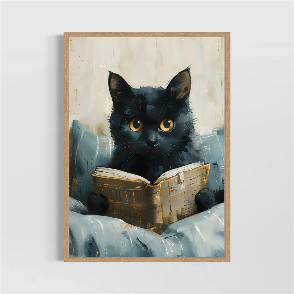 

Cat Print Art Modern Sleeping Cat Print Poster Vintage Print Cat lovers Gifts Mid Century Modern Wall Art Decor