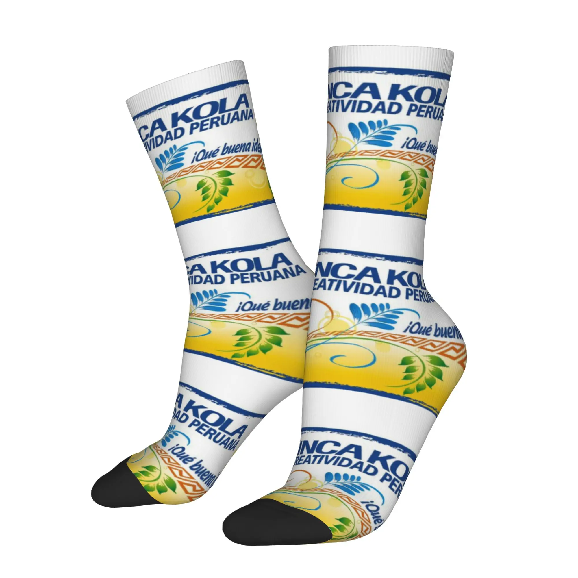 Funny Sock iInca Kola iInca Kola Creatividad Peruana Promotional  Harajuku Seamless Pattern Printed Men Socks Casual Men's Socks
