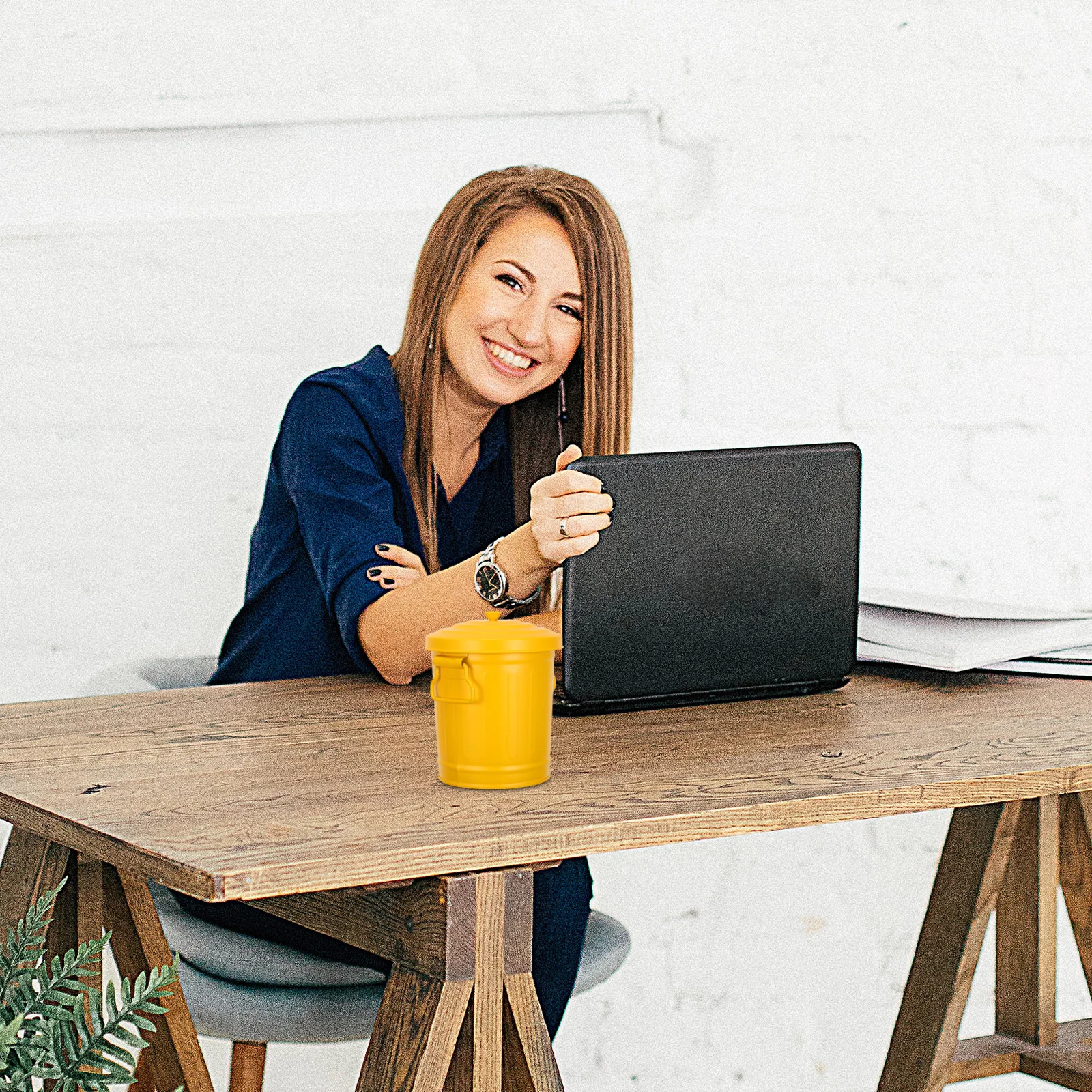 

Mini Trash Can With Lid Small Metal Garbage Bin For Desktop Office Bedroom Car Countertop Trashcan Elegant Waste Basket