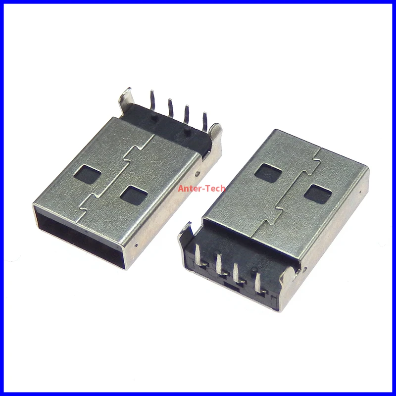 10Pcs USB 2.0 Male A Type USB PCB Connector Plug 90 degree Male USB Connectors 4Pins DIP