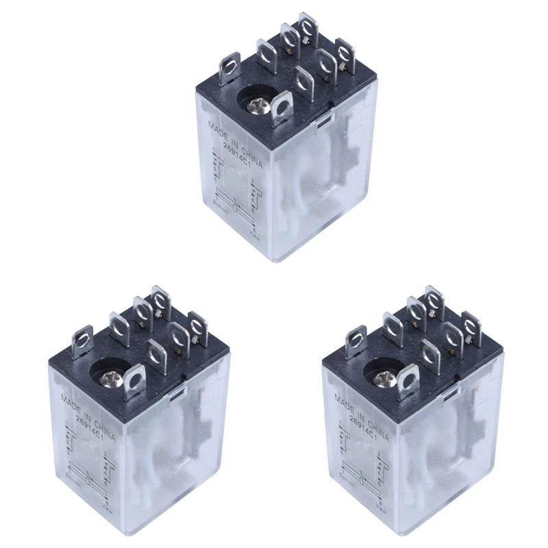 

Hot-3X JQX-13F LY2 DC 12V Coil 8-Pin DPDT Green LED Electromagnetic Relay