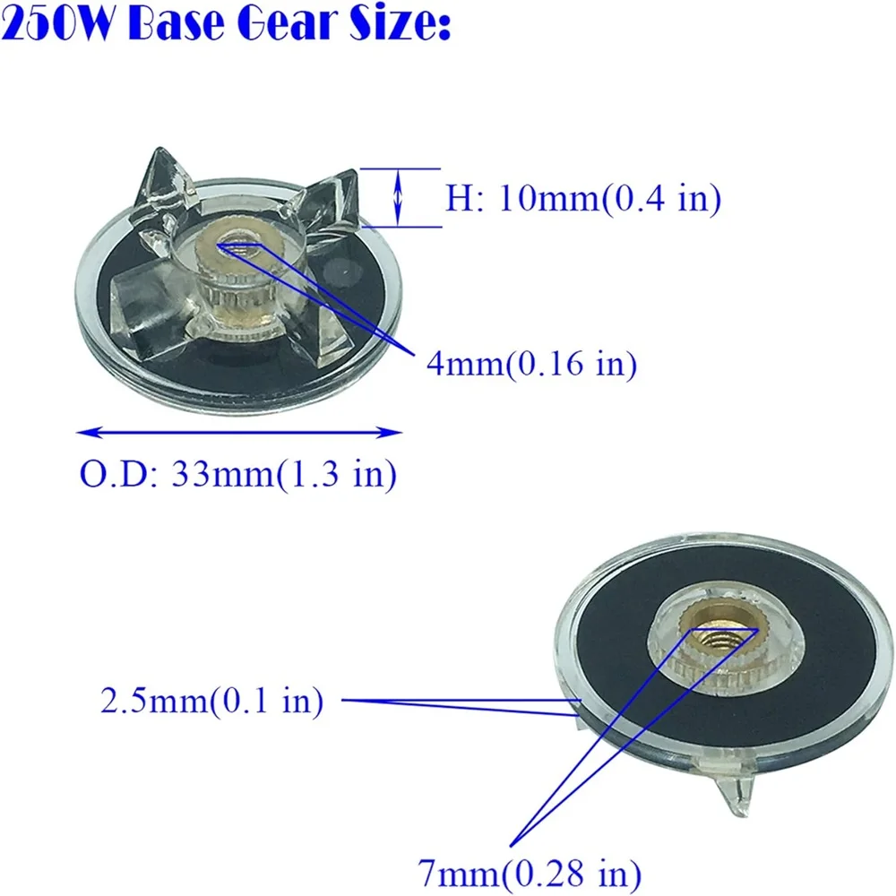 250W Base Gear & Blade Gear Replacement Part for Magic Bullet Blender MB1001(Set of 2)