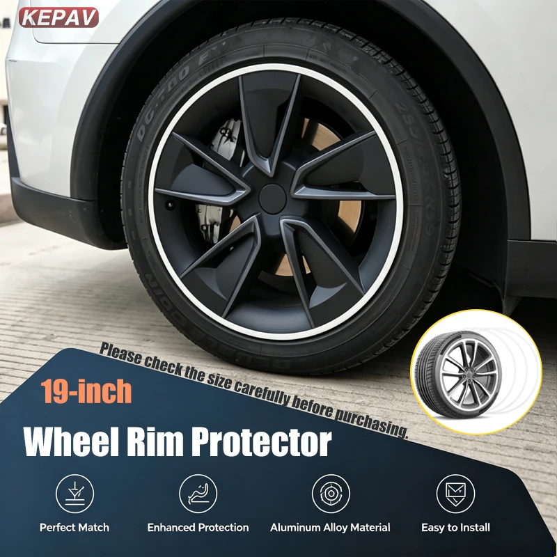 19 Inch Car Wheel Rim Protector Decor Ring, Anti-Curb Rash Anti-Scratch Rim Edge Guard, Only for Smooth Moderate-Width Rims
